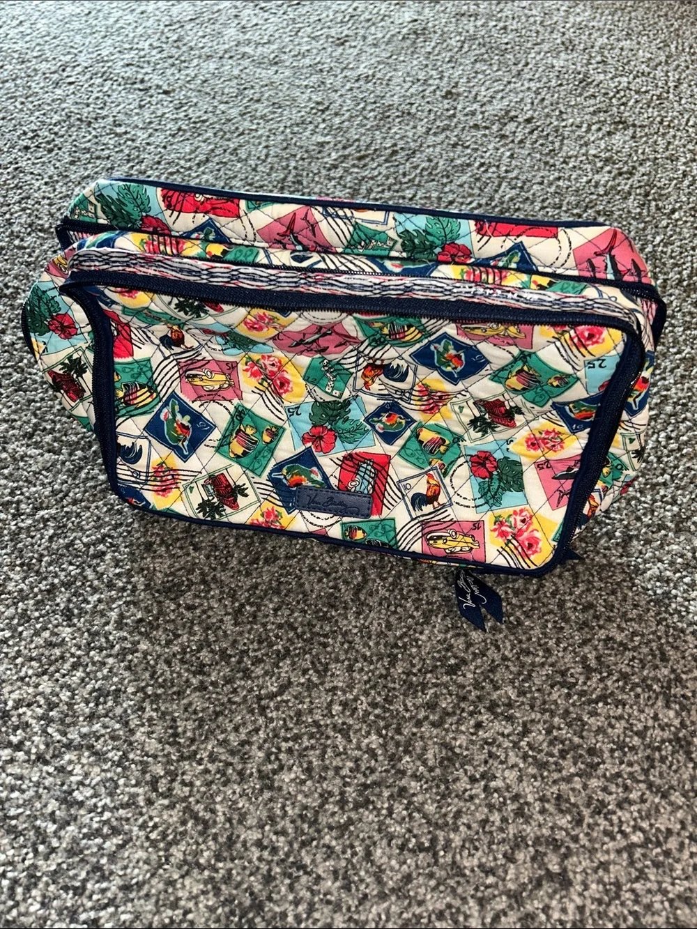 Vera Bradley Quilted Cosmetic Case in Colorful Stamp Print